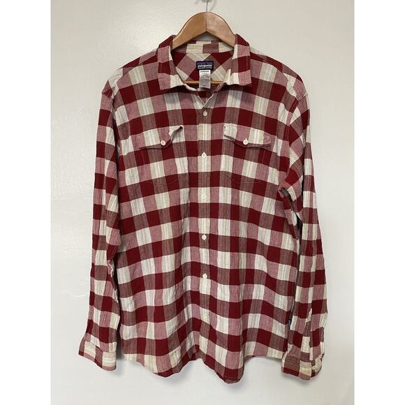 Patagonia Shirt Men’s XL Red Plaid Organic Cotton Gorpcore Camping Hiking - Picture 1 of 6